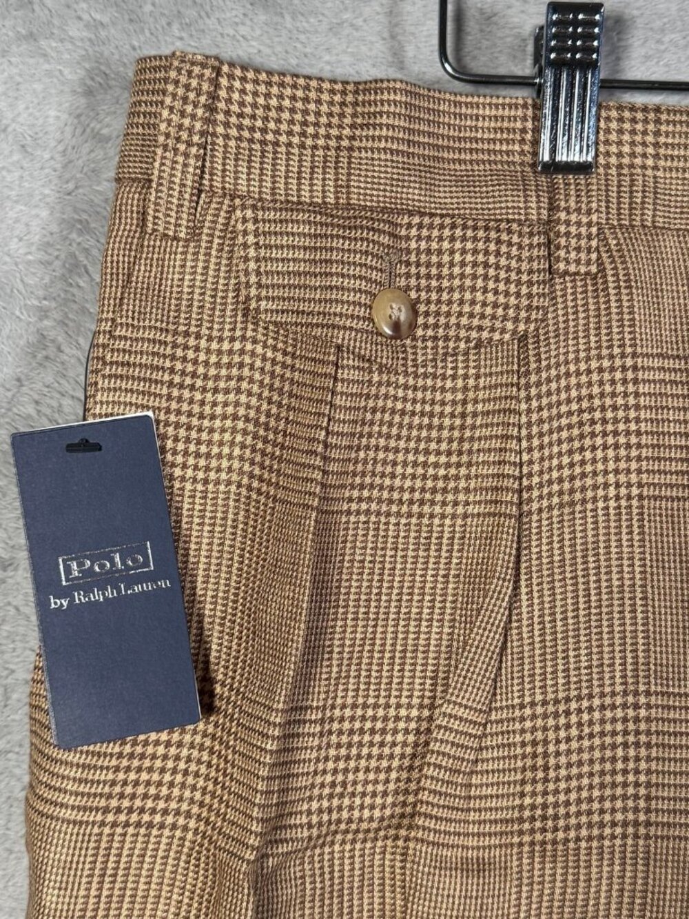 Polo Ralph Lauren Pants Mens 38x32 Brown Glen Plaid Whitman RELAXED Fit $298